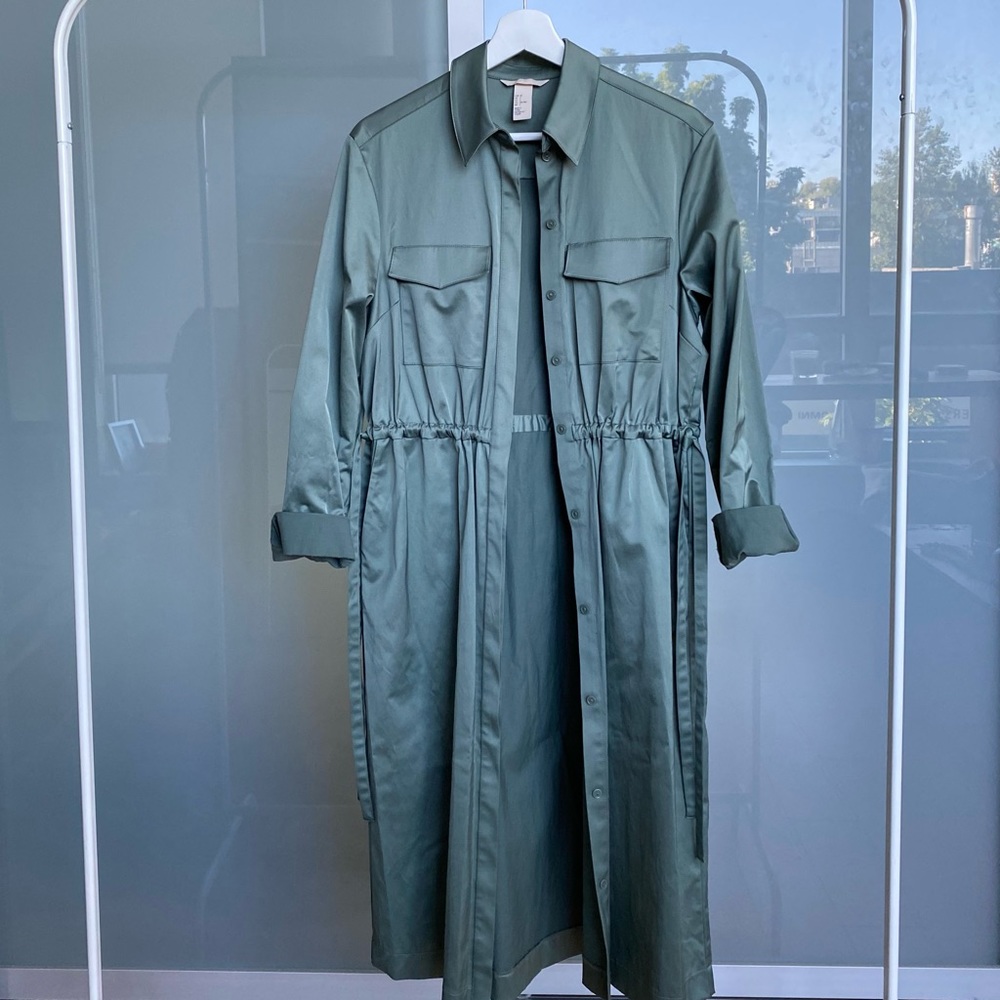 Satin-Feel Duster Coat